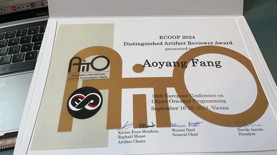 🎉 Recieved ECOOP'24 Distinguished Artifact Reviewer Award!