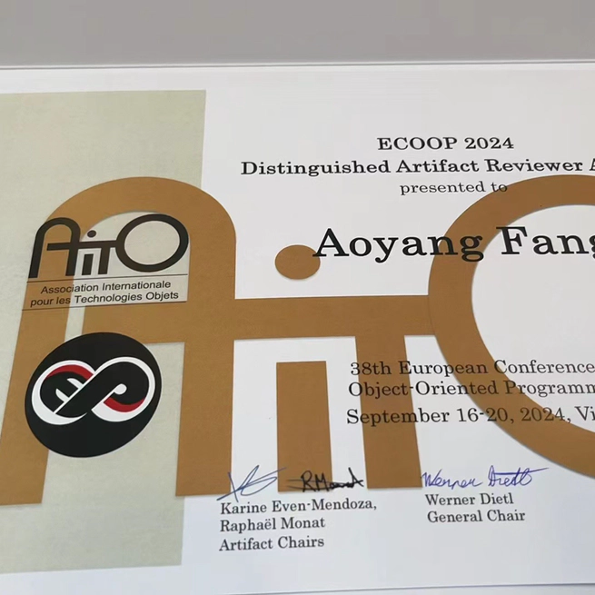 🎉 Recieved ECOOP'24 Distinguished Artifact Reviewer Award!